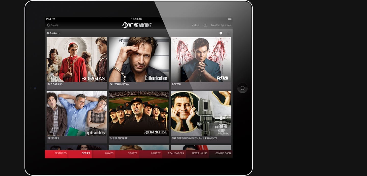 Browse series in the iPad app