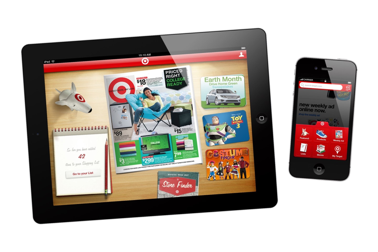 Target apps for iPad and iPhone